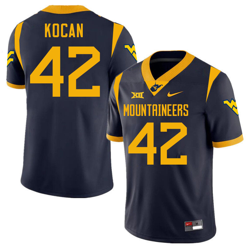 RJ Kocan WVU Jersey,West Virginia Mountaineers #42 RJ Kocan Jersey Youth College-Navy